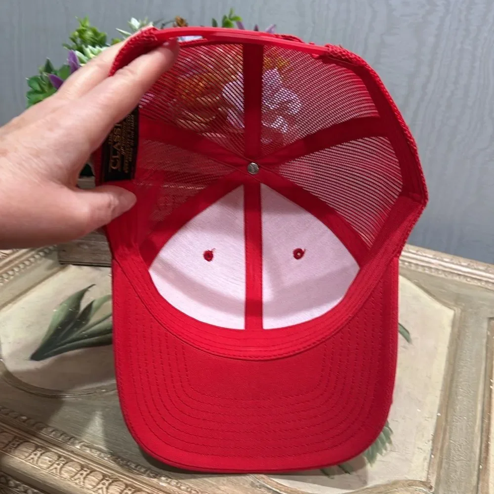 NWT Cocky Rooster Snapback Mesh Trucker Cap Hat Red